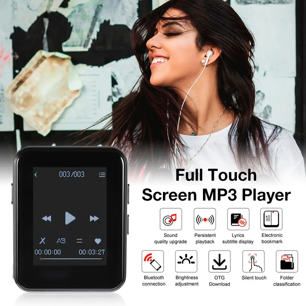 1 7 дюймов портативный Bluetooth 4 0 полный экран MP3 плеер 8 ГБ/16 ГБ сенсорный ультра