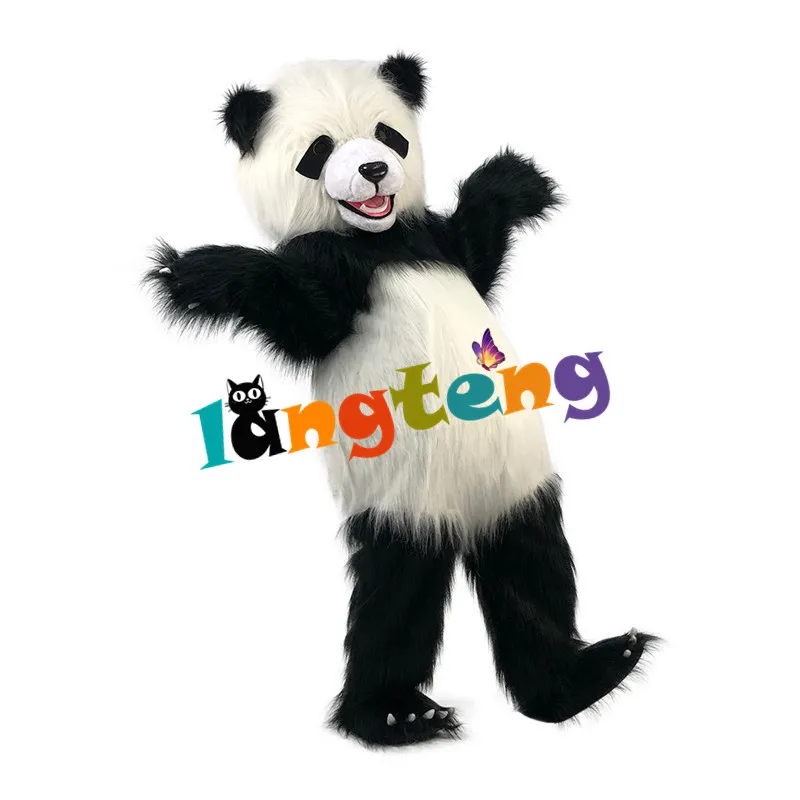 

1096 Customised Long Hair Panda Furry Mascot Costume Cosplay Animal Party Fancy Dress Carnival Birthday Gift