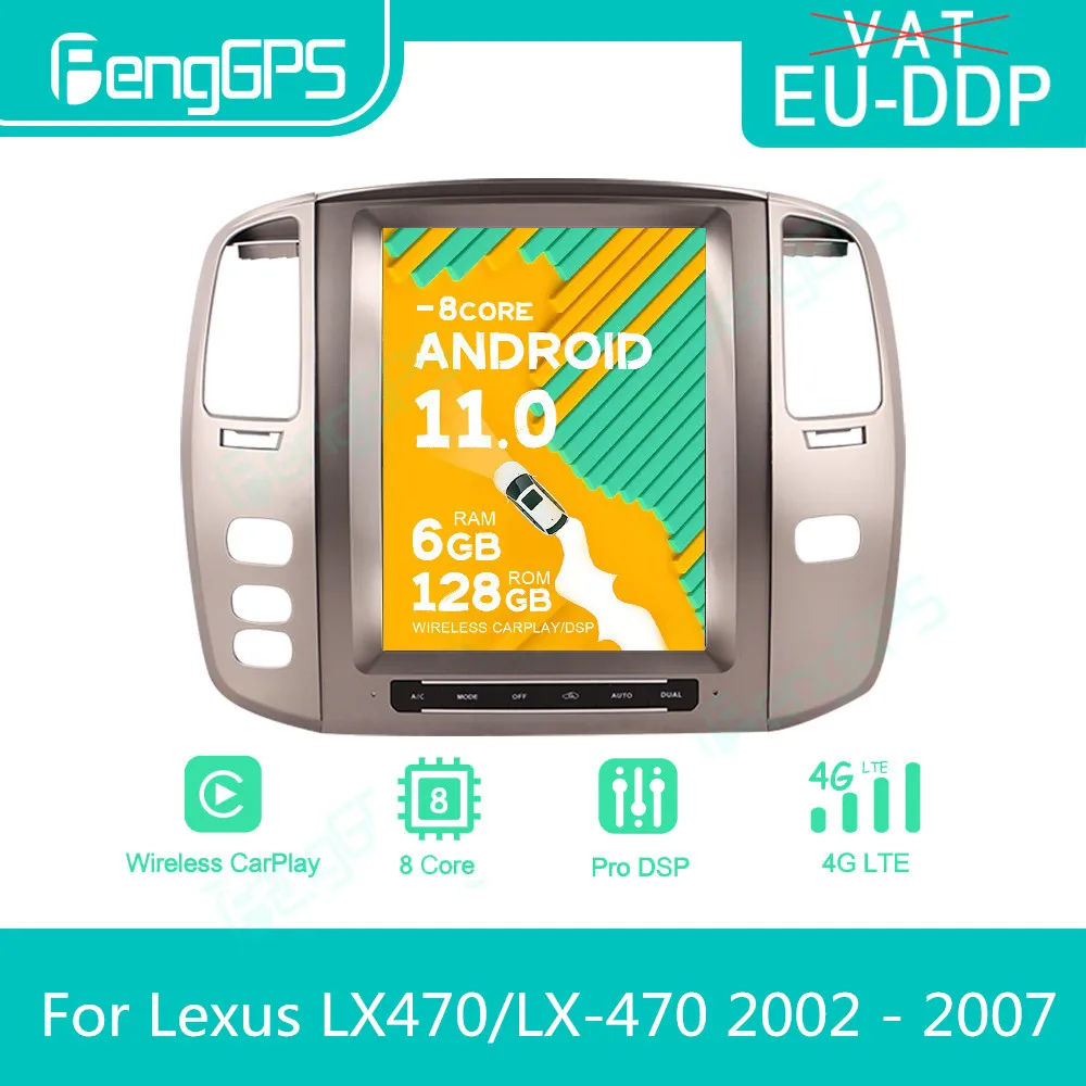 Для Lexus LX470/LX 470 2002 2007 Android автомобильное радио Стерео Авторадио 2 Din Tesla Style