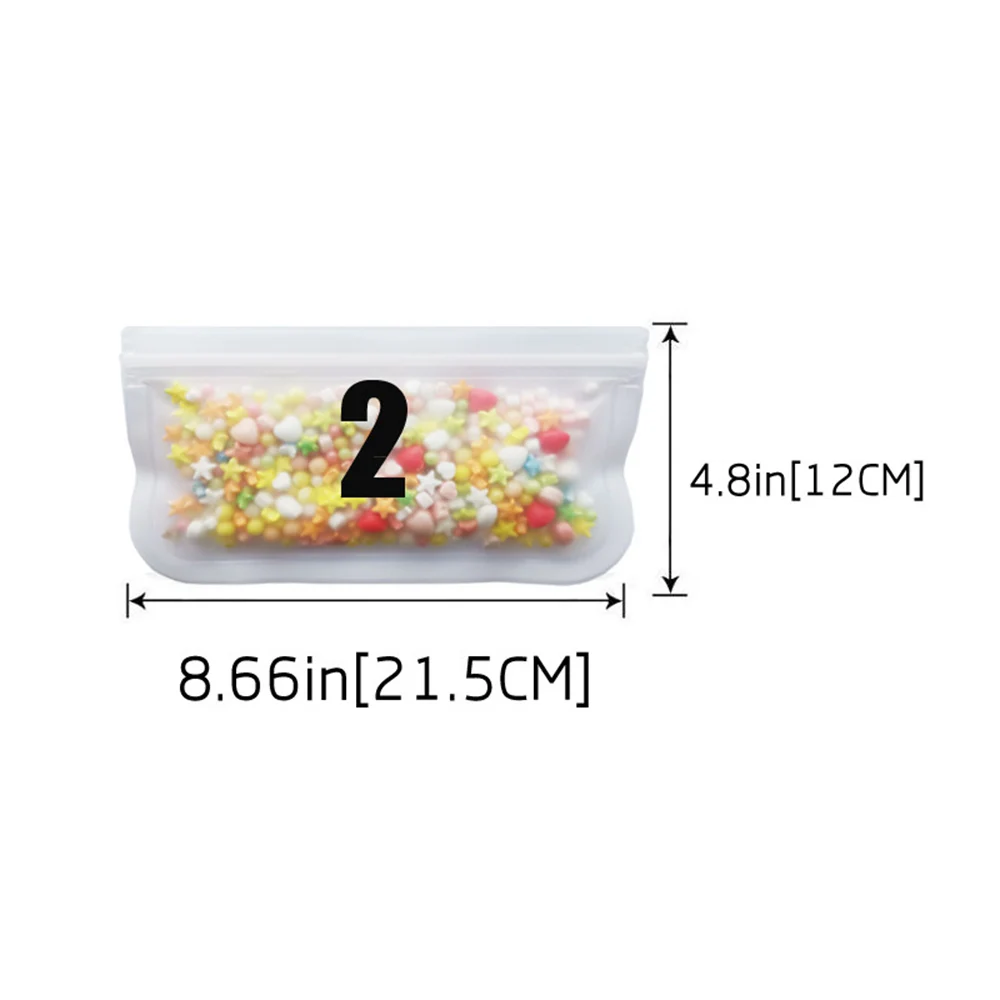 

12Pcs/Set Food Bag Frosted PEVA Silicone Food Fresh-keeping Bag Reusable Freezer Bag Zipper Leakproof Top Fruits Lunch Box