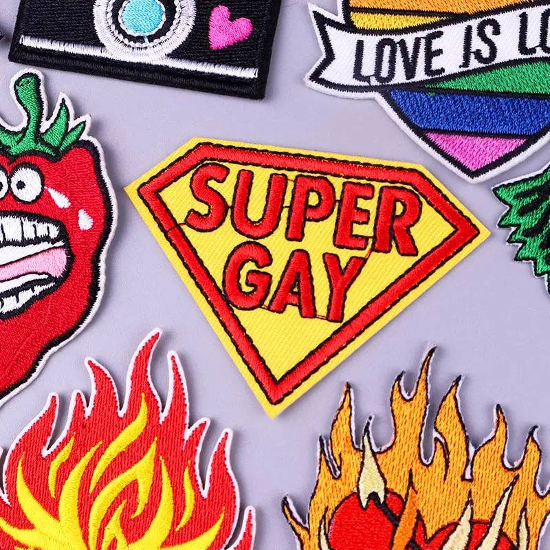 Патчи Pulaqi с рисунком пламени и сердца патчи на одежду Мультяшные наклейки