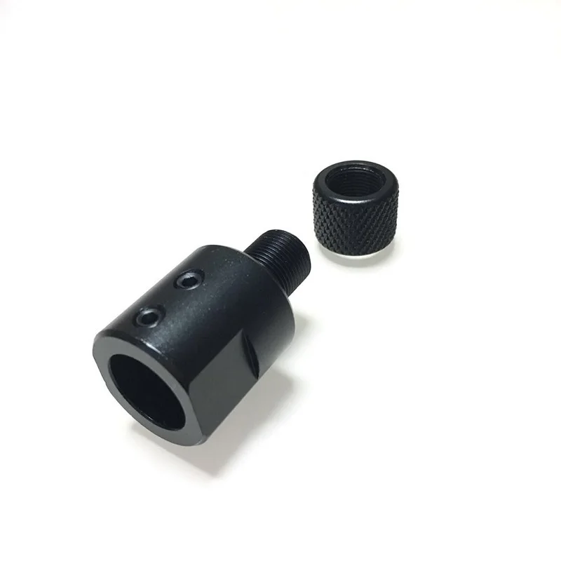 

Barrel End Threaded Adapter for Mossberg Tactical 22 Threaded Barrel End Adapter for Non-Threaded Muzzles 1/2-28 or 1/2-20