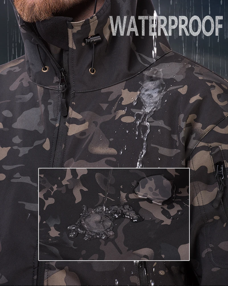

Men's Military Camouflage Fleece Jacket Clothing Autumn Army Tactical Clothing Multicam Male Camouflage Windbreakers Jacket