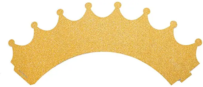 Блестящая золотая корона для выпечки торта бумажные чашки подкладка держатель