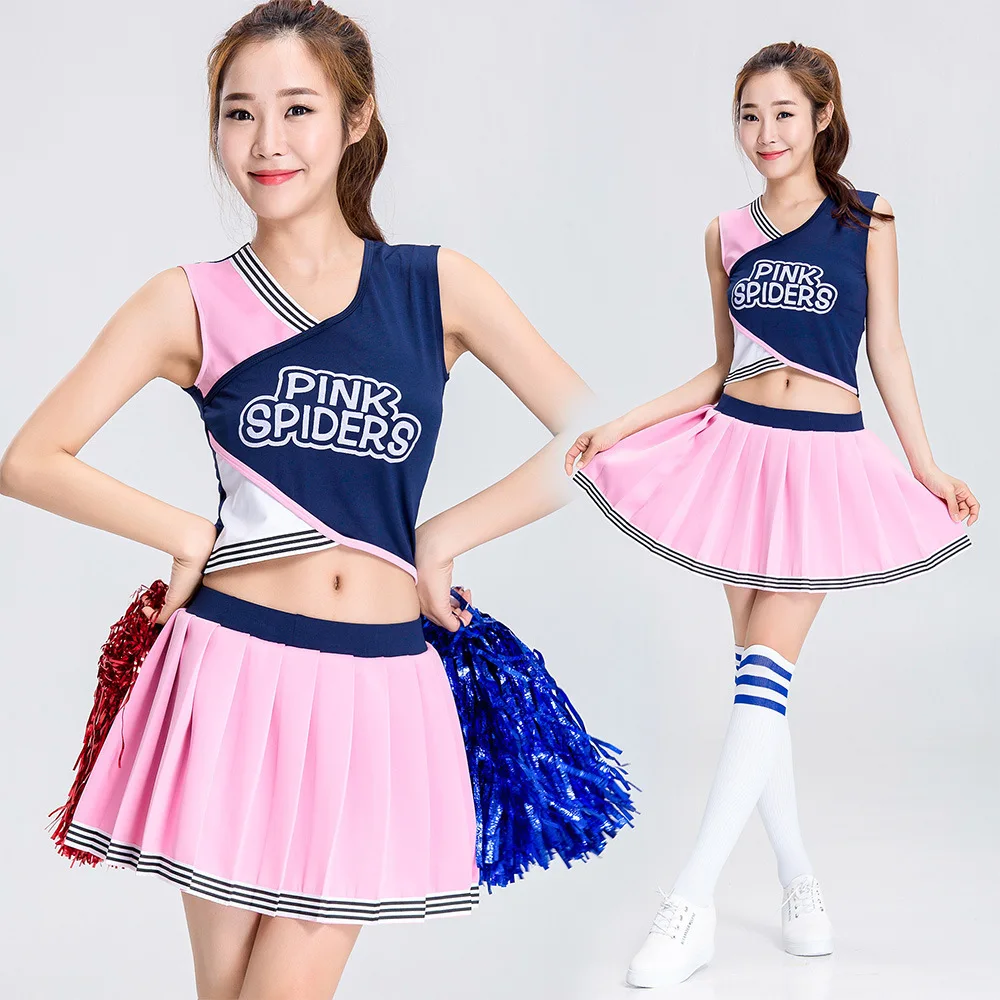 S-XL костюм Болельщицы одежда Топ Юбка Футбол Регби Баскетбол Cheer Team девушка