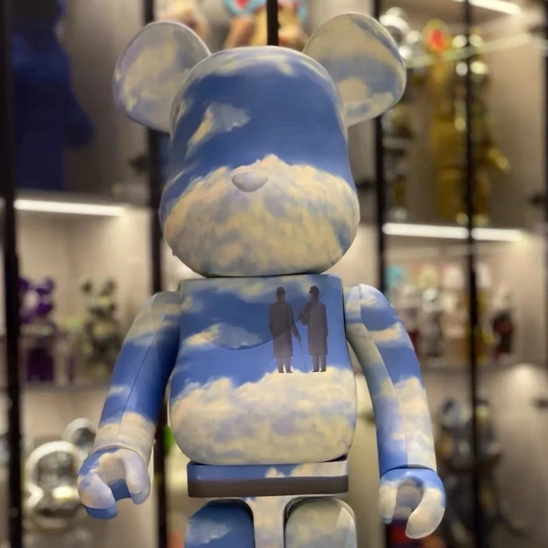 

Новинка 70 см Be @ rbricklys 1000% Bearbrick большой Рене Магритт голубое небо и облако ABS экшн дисплей искусство игрушка Подарки
