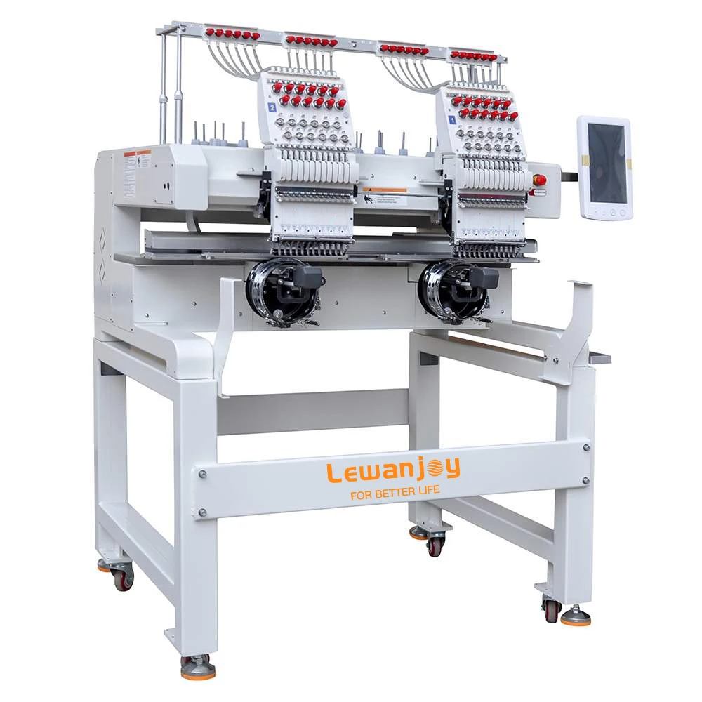 Two heads embroidery machine embroidery machine 2 heads cap automatic 2 heads t shirt embroidery machine on sale