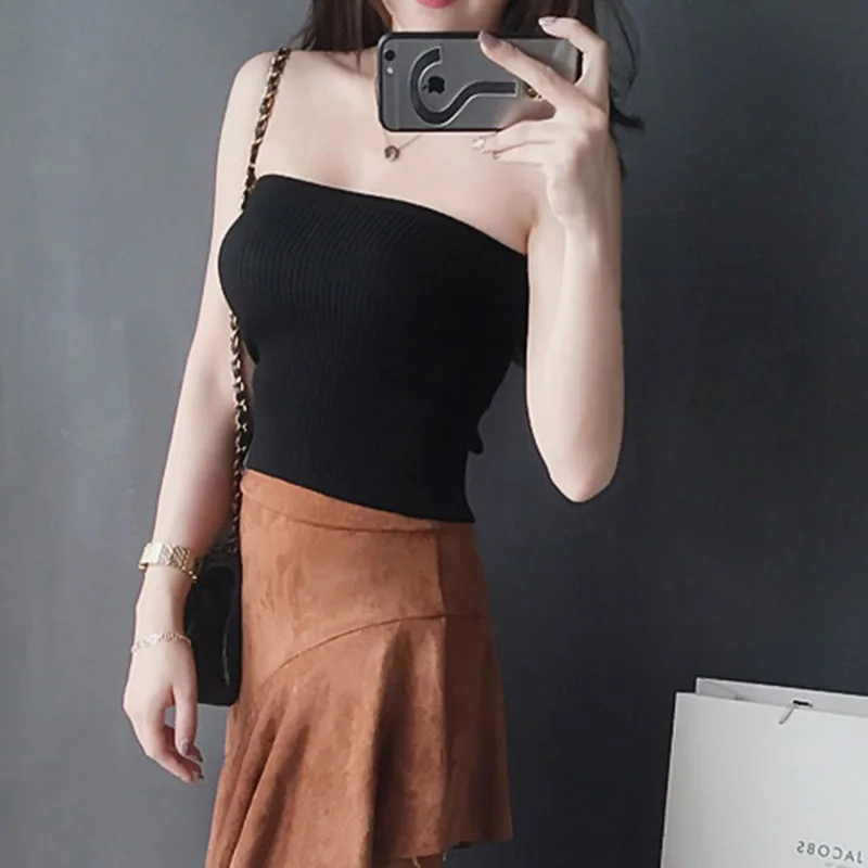 Сексуальный сплошной цвет камзол Тонкий Топ для похудения простой джемпер