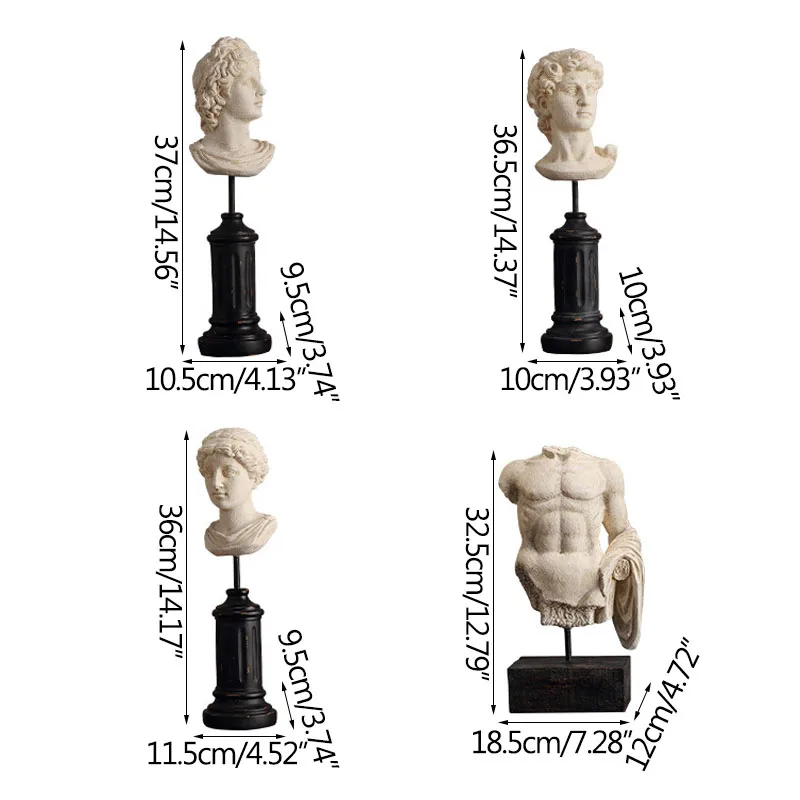 

Strongwell Vintage Head Statue Art Decoration Sculpture Home Decoration Antique Figurines Living Room Display Furnishings Crafts