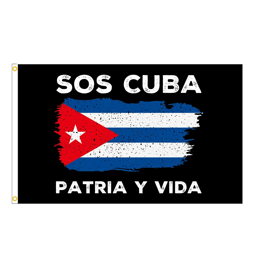

90x150cm Sunscreen Cuban Patriotic Polyester Flag Anti-UV Banner Bunting Souvenir Decoration