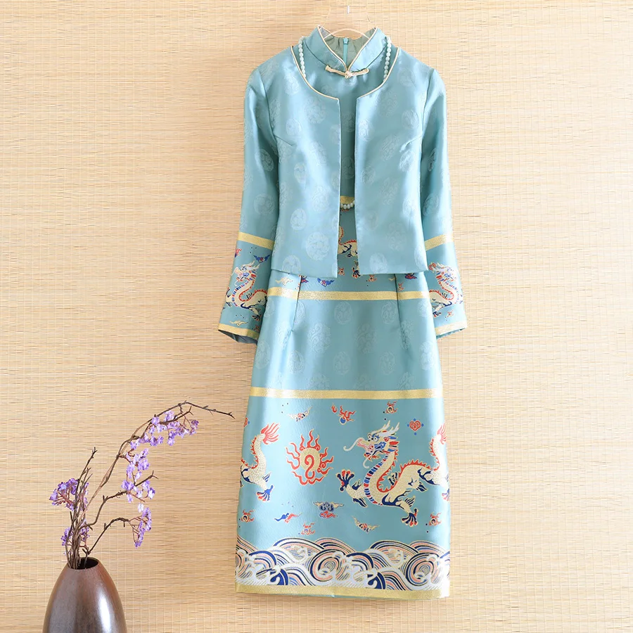 Высококачественный осенний Женский комплект из 2 предметов винтажный