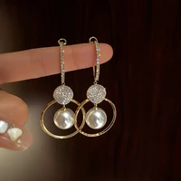 2021 jewelry gifts women long pearl geometry dangle earrings