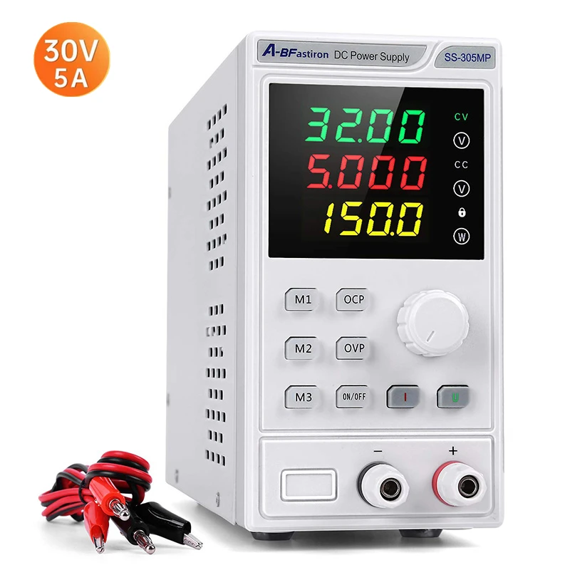 

Adjustable DC Power Supply 32V 5A Lab Programmable Memory Power unit Voltage Regulator 4 Digit Display Switching Bench Source