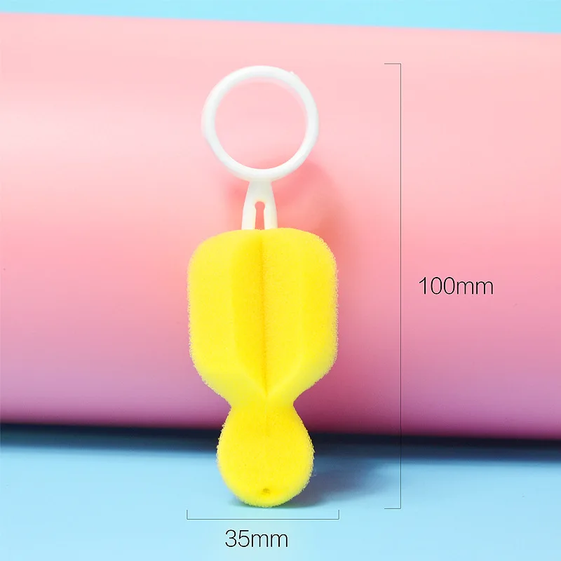 2pcs/pack 360 Degree Rotating Sponge Brushes Baby Dummy Nipple Brush Cleaning Feeding Bottle Brushes Infant Pacifier Cleaner