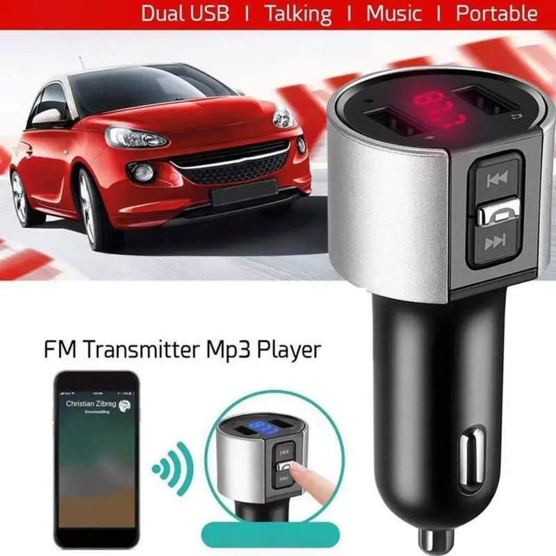 FM-трансмиттер автомобильный с поддержкой Bluetooth и 2 USB-портами | Автомобили