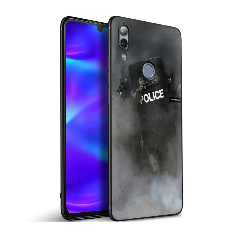 EWAU полиции символ силиконовый чехол для телефона huawei Honor 6A 7A Pro 7C 7X 8X 8C 8 9
