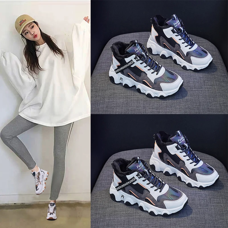 

Женские кроссовки 2022, Высококачественная кожаная обувь с вулканизированной подошвой, модная повседневная легкая универсальная обувь на пл...