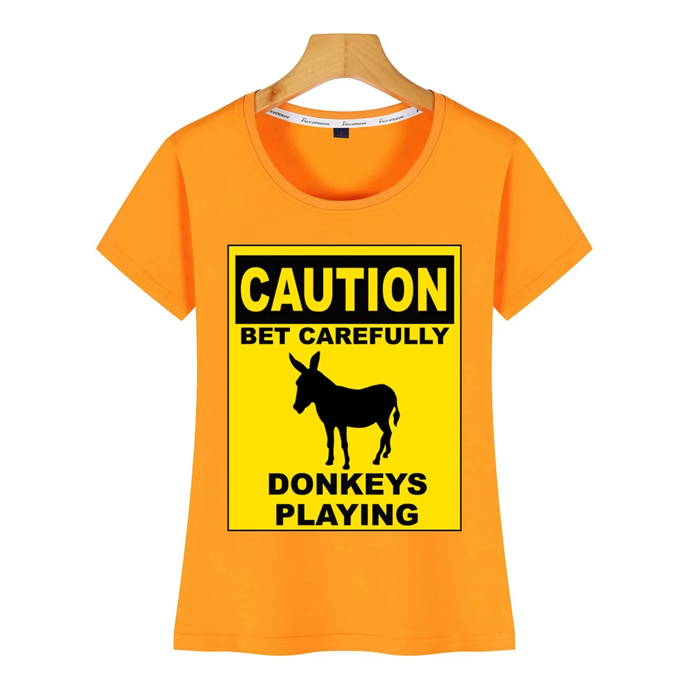 Женская футболка с принтом poker caution donkeys Play Vogue Винтажная Футболка | одежда