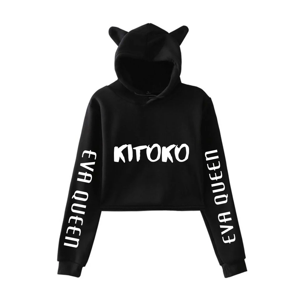

Eva Queen Women's Cat Ear Sweatshirt Popular Casual Streetwear Casual Harajuku Eva Queen Print Hoodie for women pullovers