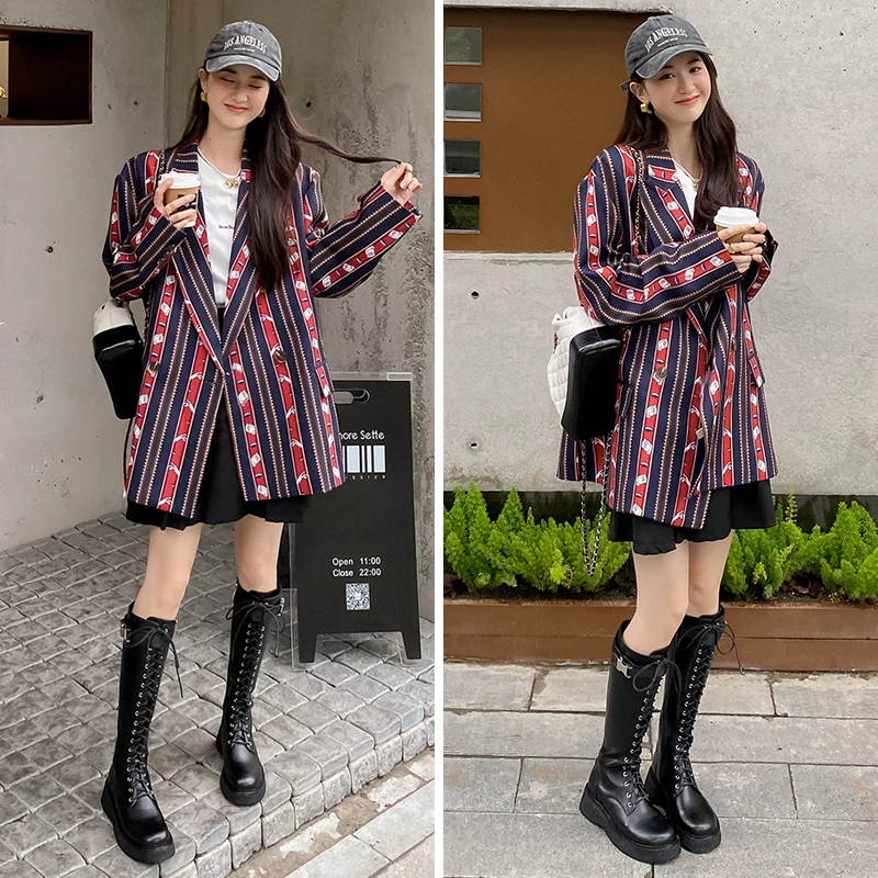 

MKKHOU Fashion Knee Boots Women's New Black Leather Boots Round Toe Lace-up Thick-soled Knight Boots Ladies All-match High Boots