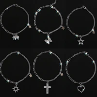 stainless steel copper bracelets for women silver color clear rhinestone bracelets women%e2%80%98s%e2%80%99 jewelry gifts 17cm long 1 piece