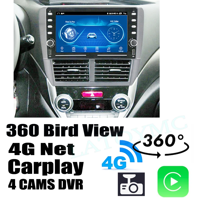 

For Subaru Impreza WRX STi Car Audio Navigation GPS Stereo Carplay DVR 360 Birdview Around Android System
