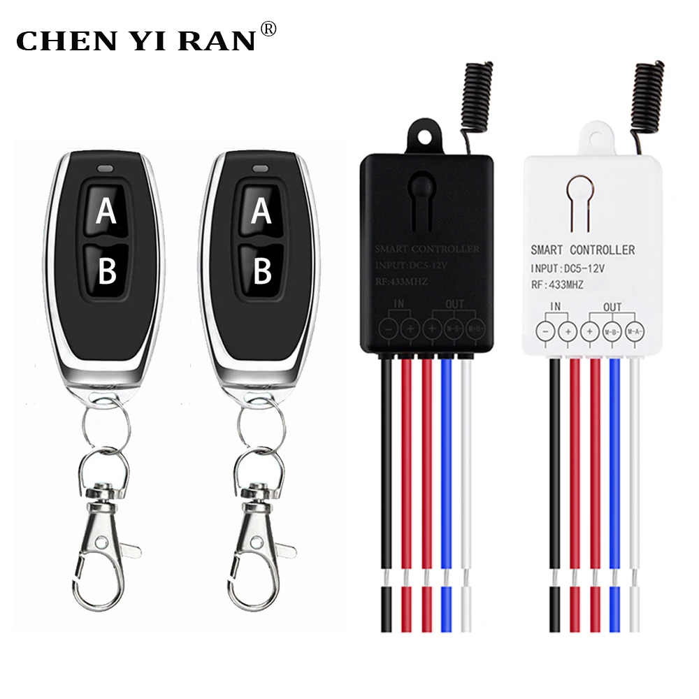 

433MHz Universal Wireless Remote DC5V 12V 24V 2CH Rf Relay and Transmitter Remote Garage/Light/Fan/Home Appliance Control Switch