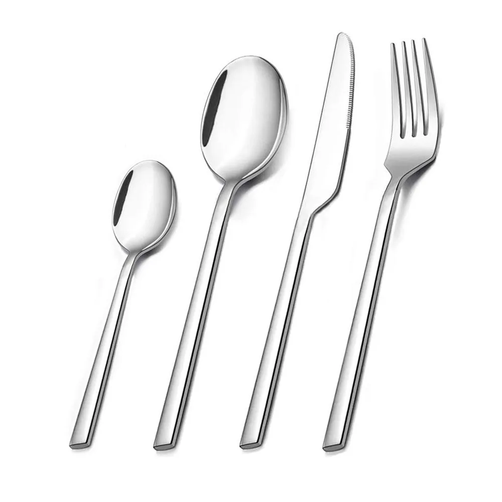 

4-piece cutlery set, stainless steel cutlery set includes 2 spoons, 1 fork, and 1 knife
