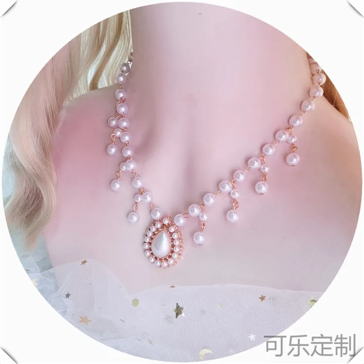 

Lolita Gorgeous European-style Retro Palace Multilayer Pearl Necklace Gem Baroque Tea Party Necklace Flower Hanayome Cosplay