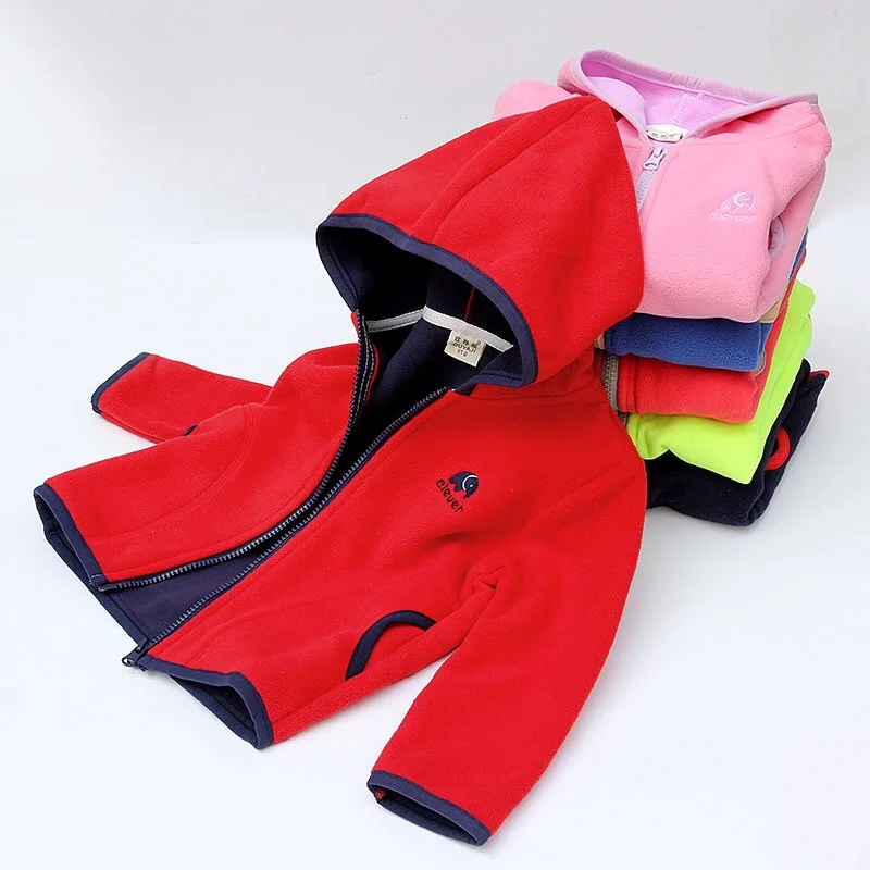 Children New Cute Soft Polar Fleece Hoodies Jacket For Girls Coat Kids Spring Outerwear Winter Korean Clothes Teenage | Детская одежда
