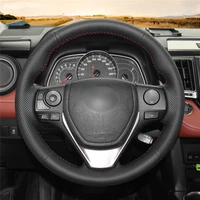 diy anti slip wear resistant steering wheel cover for toyota rav4 corolla auris 2012 2019 isis 2015 2016 car interior decoration