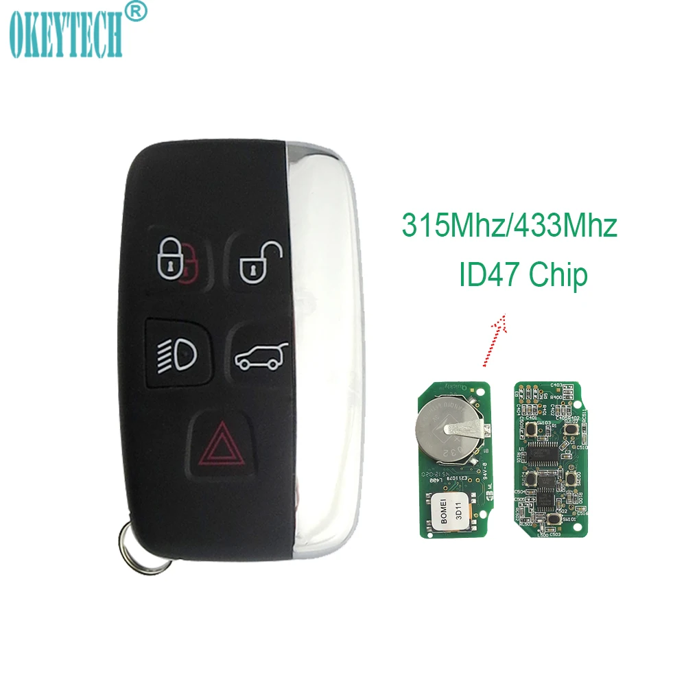 OkeyTech 315/433 МГц ID47 чип дистанционный Автомобильный ключ для Land Rover Discovery 4 Freelander Sport