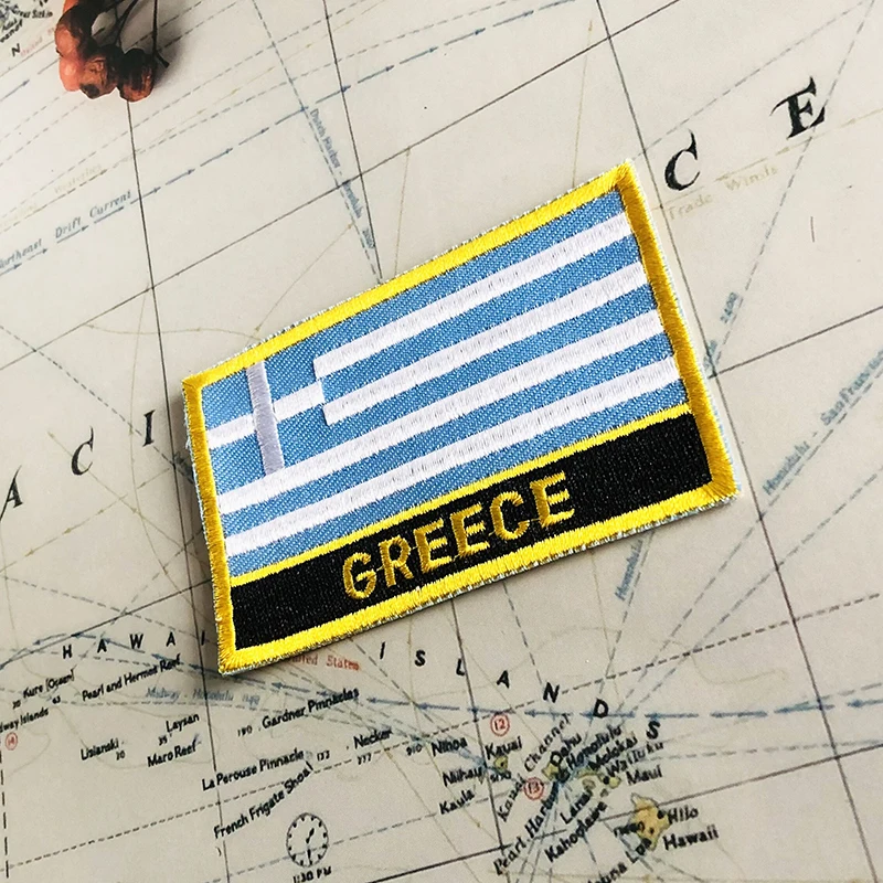 Нашивки с греческим государственным флагом повязка на руку нашивки вышивкой и