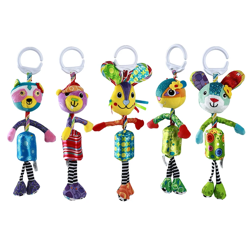 

Baby Rattles Toys Bed Hanging Squeaker Toys Bed Car Hanging Ring Bell Rattle Toy Kid Gift Stuffed Wind Chimes Plush Doll Toy