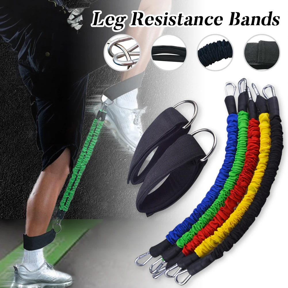 

Resistance Band Latex Elastic Rope 35 Lbs, With Padded Ankle Straps 2 Stackable Cable Elastic Bands For Home Fitness Equipment