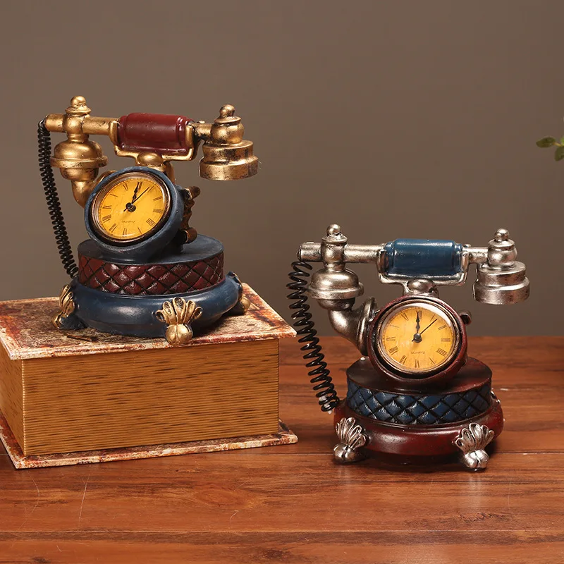 

RETRO TELEPHONE MODEL CLOCK DECORATION CREATIVE STUDY CAFE RESTAURANT CLOCK CLOCK DECORATION