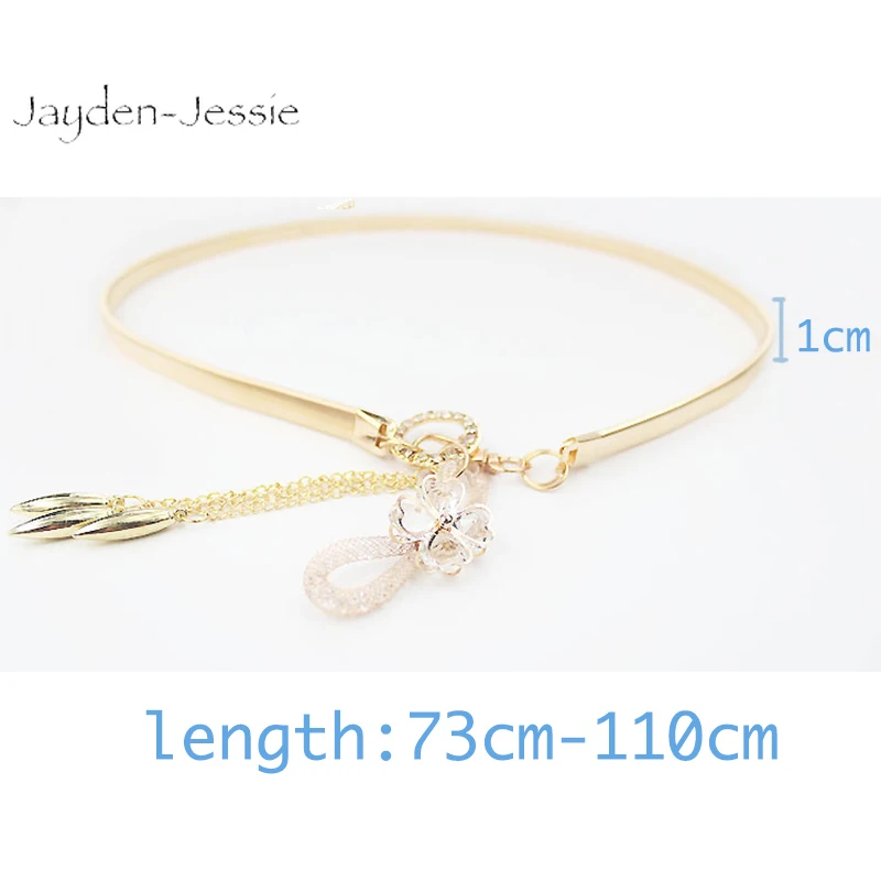 Женский высококлассный Золотой Эластичный пояс с четырьмя листьями ручная