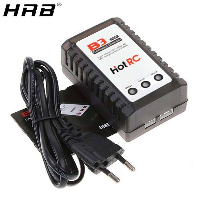 HotRC B3 Lipo Battery 7 4 В 11 1 2S 3S AC 10 Вт балансирующее зарядное устройство 110 240 компактная