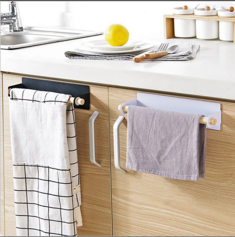 Металлический настенный держатель Деревянная Полка для полотенец органайзер
