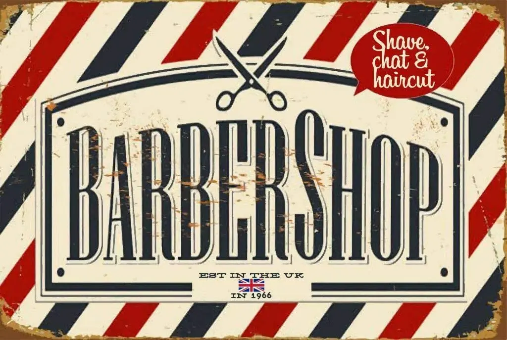 

nonbrand Barber Shop Iron Painting Metal Plate Personality Tin Sign Vintage Shop Wall Decor