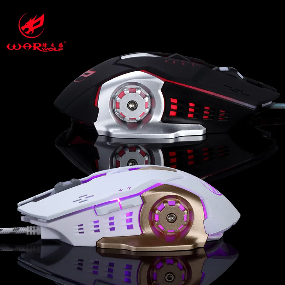 

EPULA Mouse wired mouse 7Color LED 3200 DPI 6Button Wired Macro Definition Programming Game Mouse Game
