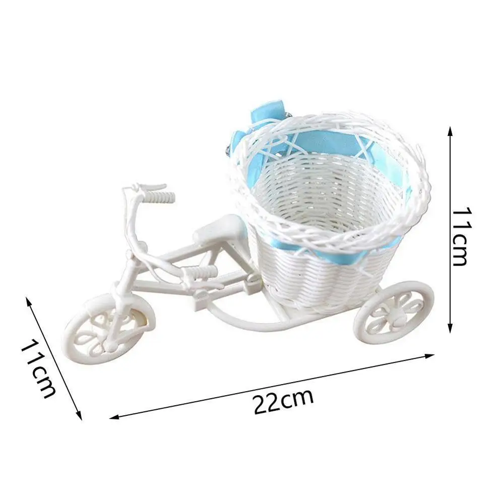 

Modern Rattan Tricycle Bike Basket Garden Wedding Party Storage Decor Decoration Vase Office Tool Flower Table Home Vase W4O8