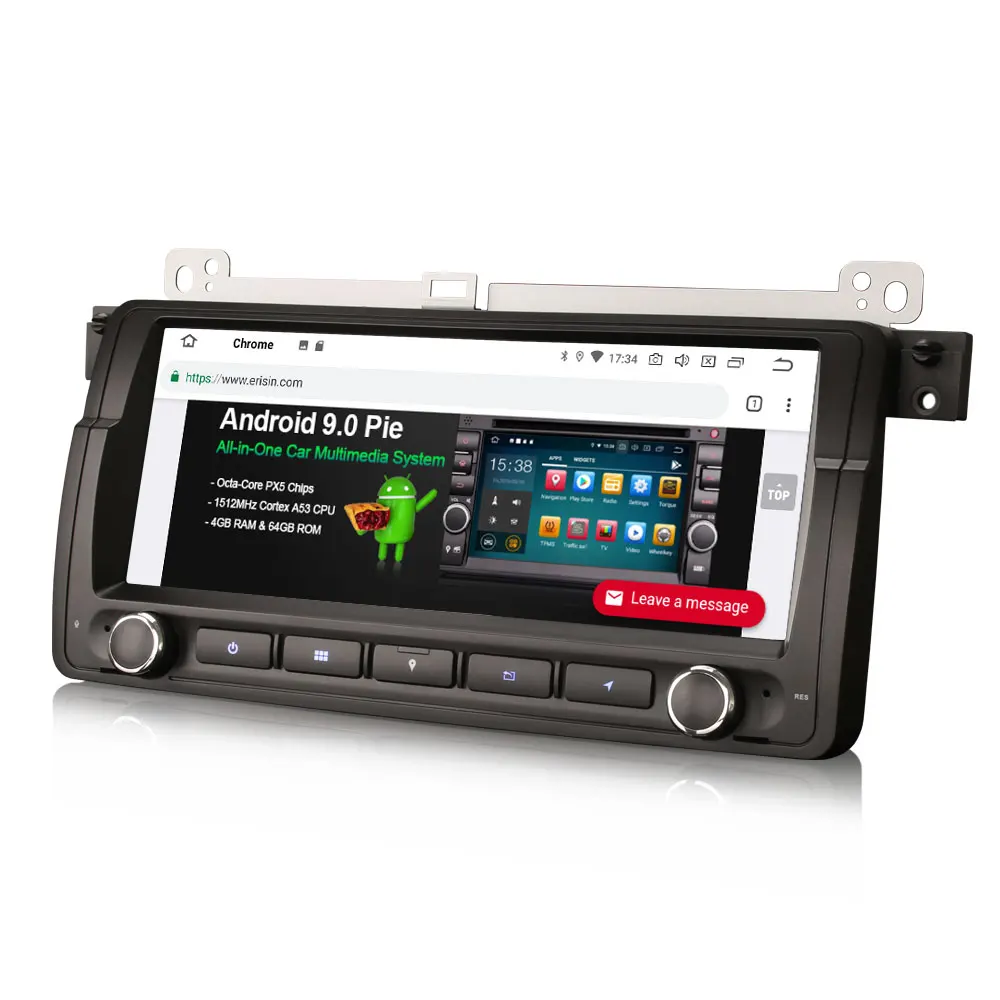 Автомобильная Мультимедийная система с GPS Навигатором Android 8 10 0 дюйма для BMW E46 1998