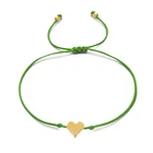 Богемный крошечный браслет с сердечками на удачу, красный, черный, зеленый цвет, веревочный браслет, регулируемый модный браслет для пар, оптовая продажа