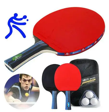 

2Pcs Upgraded 3 Balls Table Tennis Racket Set Lightweight Powerful Ping Pong Paddle Bat with Good Control 14.7*25.7cm