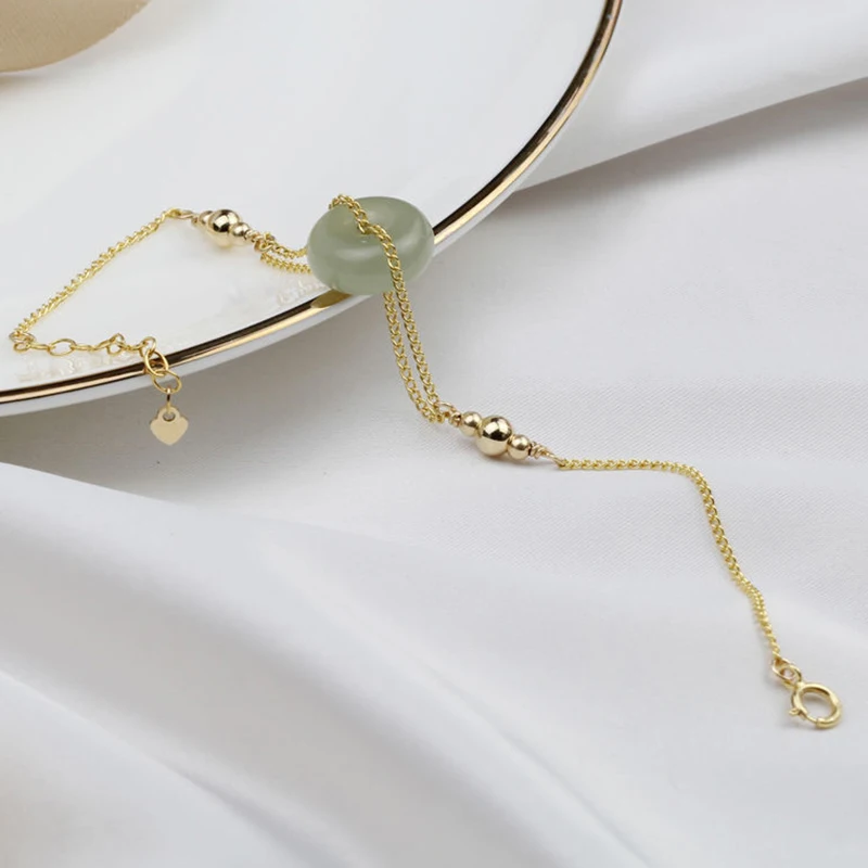 

VINY Hetian Jade Bracelet 925 Sterling Silver Bracelet For Women Pulseras Mujer 2021 Trend Bracelet String Silver Gold Jewelry