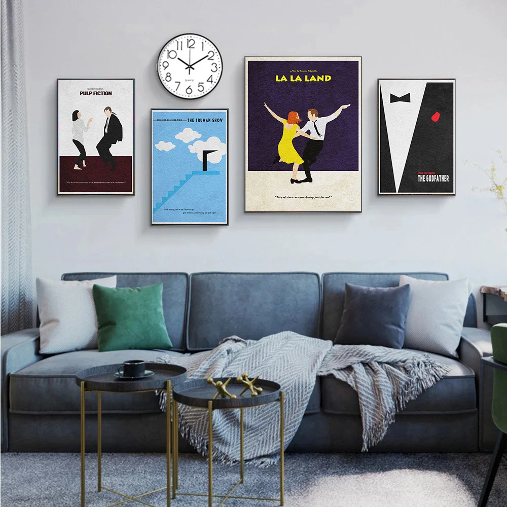 

Abstract Minimal Poster Pulp Fiction Music Prints Music Canvas Painting Dancing Girl Man Wall Art Pictures For Living Room Decor