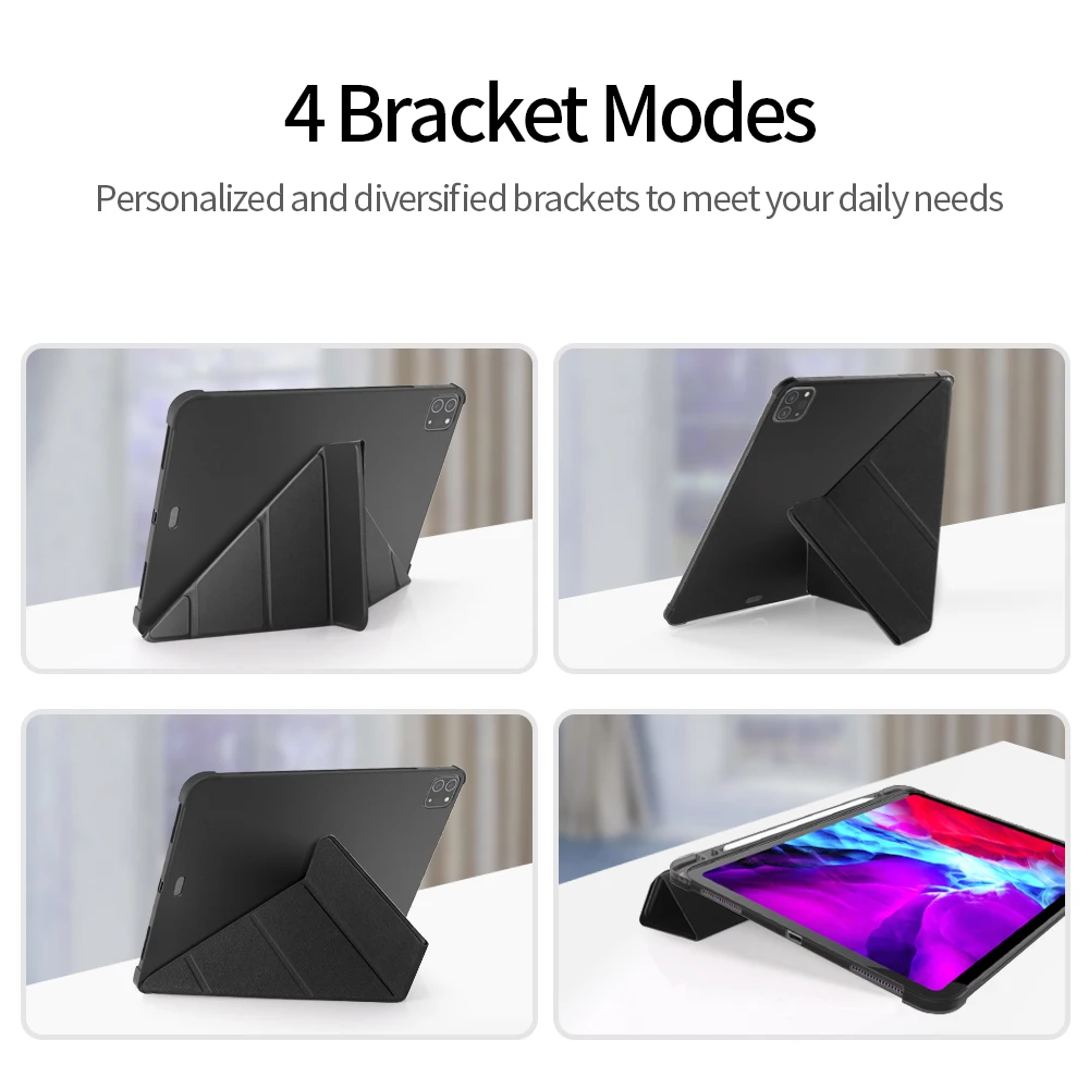 Case For iPad Pro 11 2020 With Pencil Holder PU Leather Cover Silicone Soft Back Smart 2nd Tablet case | Компьютеры и офис