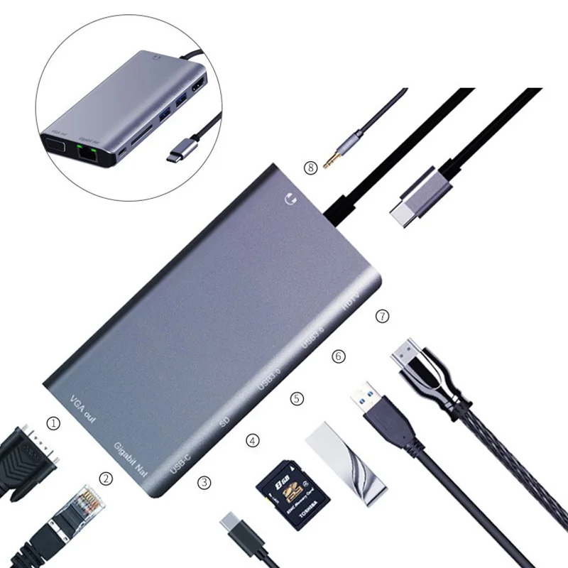 Многофункциональная Тип-C usb-концентратор адаптер для телефона Apple компьютер