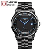 carnival top brand business watch men fashion luxury automatic mechanical wristwatch waterproof military clock relogio masculino